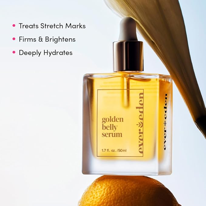 Evereden Golden Belly Serum, 1.7 fl oz. | Clean & Vegan Women's Belly Oil for Pregnancy and Postpartum | Clean Maternity Skincare | Non-Toxic Stretch Mark Oil-VivaGrace Women