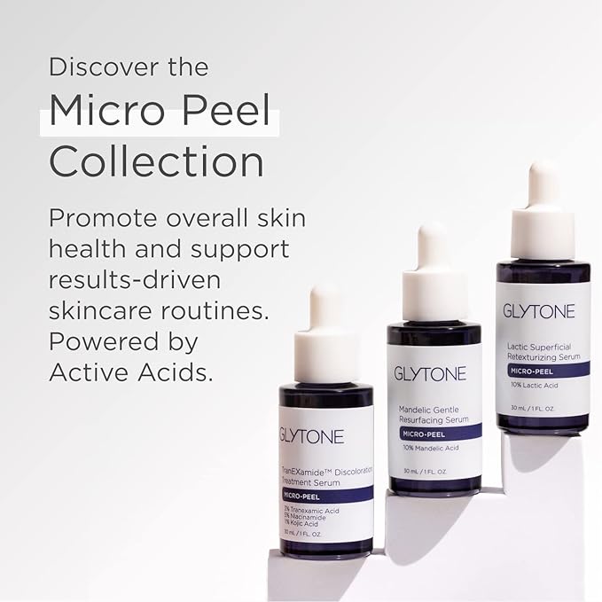 Glytone Micro-Peel Lactic Superficial Retexturizing Serum | Anti-Aging AHA Exfoliating Serum for Face with 10% Lactic Acid | Hydrates, Brightens & Reduces Wrinkles | Paraben-Free - 1 Fl oz-VivaGrace Women