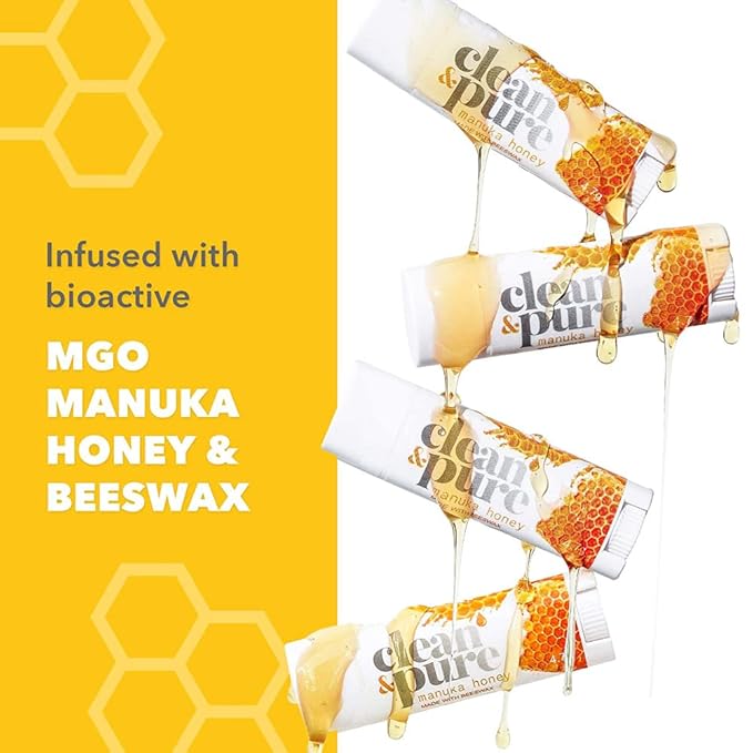 Lip Balm 3-Pack (Manuka Honey) | Lip Care Set With 100% All Natural Beeswax and Vitamin E Oil | Flavored Lip Balm for Dry, Chapped Lips | Made in Australia…-VivaGrace Women