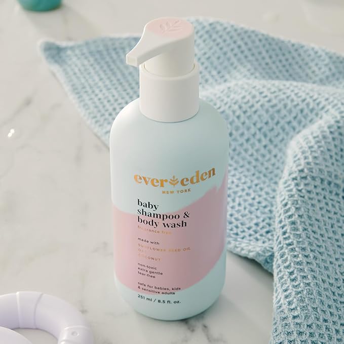 Evereden Baby Shampoo & Body Wash 2-in-1, 8.5 fl oz | Gentle, Non-Toxic, Fragrance-Free, Hydrating Formula for Sensitive Skin-VivaGrace Women