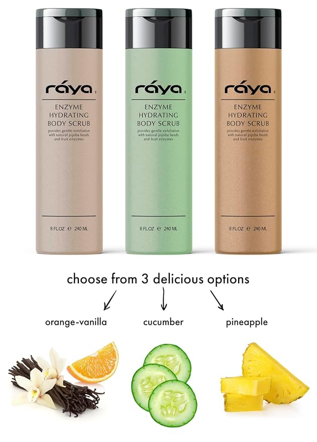RAYA Enzyme Hydrating Body Scrub 8 oz Orange Vanilla Scent (S-104) | Gentle and Exfoliating Body Scrub | Made with Seaweed, Jojoba Beads, and Fruit Enzymes-VivaGrace Women