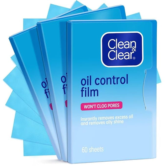 Premium Oil Control Film,Same Series with Clean&Clear Oil Absorbing Sheets,180Sheets/3Pack Larger Oil Blotting Sheets for Face,Makeup Friendly High-performance Handy Face Blotting Paper for Oily Skin-VivaGrace Women