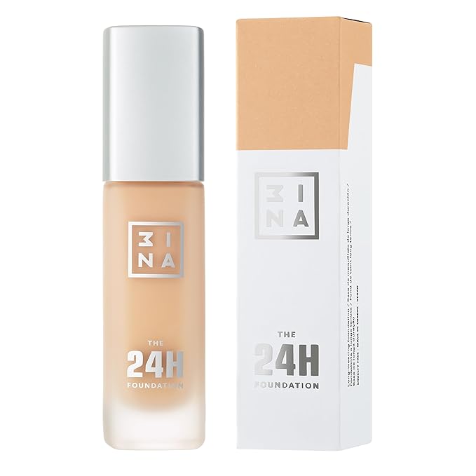 3INA The 24H Foundation 636-24H Long-Wearing Formula - Medium To High Buildable Coverage - Smooth Matte Finish - Expanded Shade Selection - Waterproof, Cruelty Free, Vegan Makeup - 1.01 Oz-VivaGrace Women