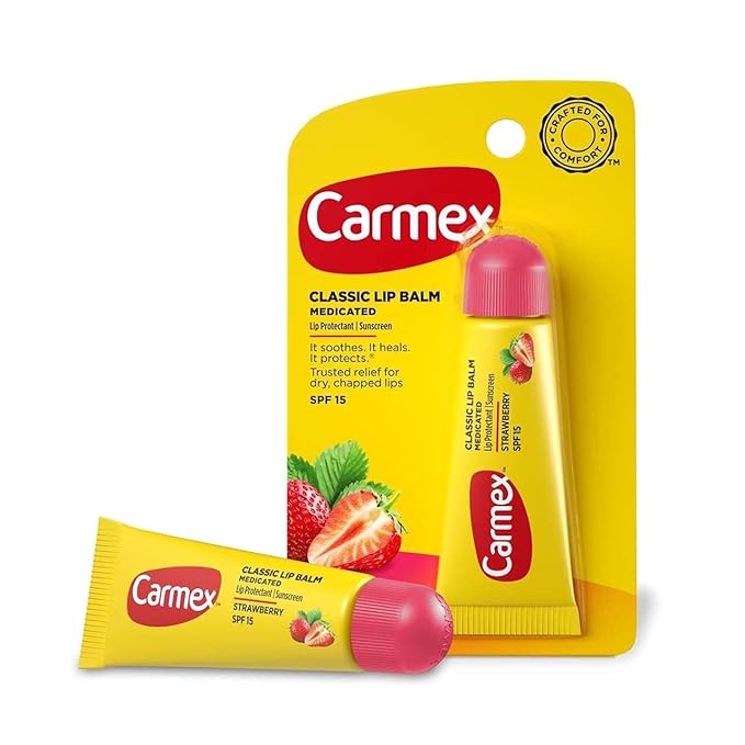 Carmex Daily Care Lip Balm Strawberry SPF 15 0.35 oz (Tube in Blister Pack)-VivaGrace Women
