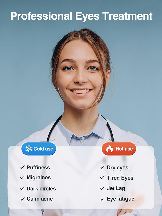 Luxtude Gel Eye Mask Cooling Eye Mask for Dry Eyes 2PCS, Heated Warm Eye Ice Pack Reusable Gel Sleep Mask, Frozen Cold Eye Compress for Puffiness/Dark Circles/Headaches/Allergies (Blue)-VivaGrace Women