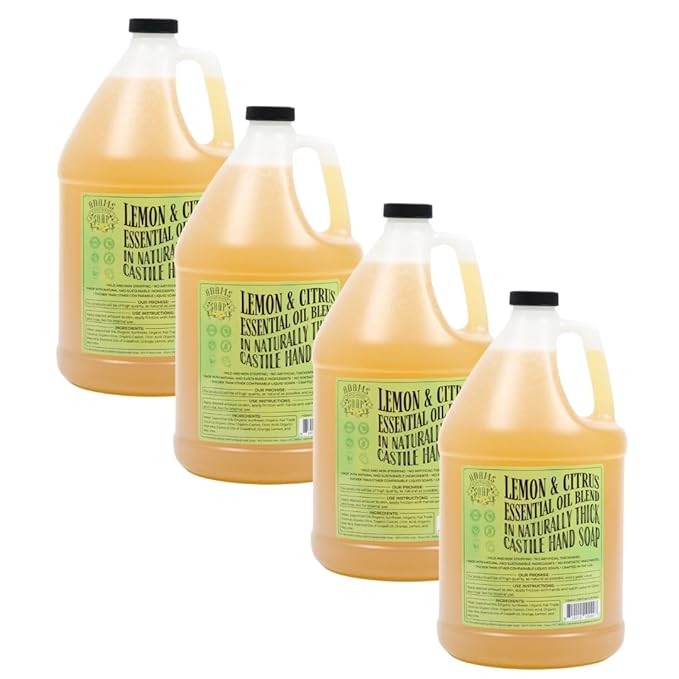 Adams Handmade Soap Thick Organic Castile Liquid Hand Soap 1 Gallon Refill - Citrus Medley (Pack of 4)