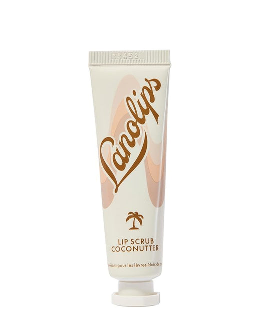 Lanolips Lip Scrub - Natural Lip Exfoliator Made with Lanolin, Vitamin E & Finely Ground Coconut Shells - Gentle Sugar Scrub for Healthy, Soft Lips - Coconutter (.35 oz)-VivaGrace Women