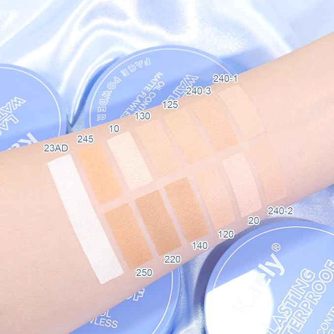 evpct Kaely Oil Control Pressed Face Powder, Get Smooth Flawless Fine Lines and Lightweight Finishing Foundation, Control Shine Long Lasting Waterproof Face Setting Powder Cosmetic, 04 Ivory-VivaGrace Women