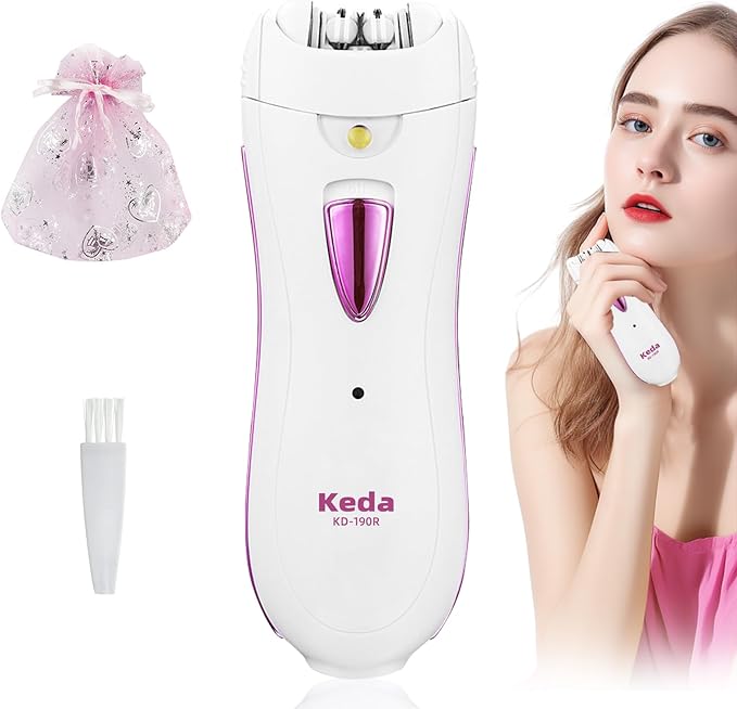 Epilator for Women, Smooth Glide Epilator for Face, Rechargeable Facial Epilator Hair Removal Face Trimmer Device with LED Light for Facial Armpit Bikini and Leg-VivaGrace Women