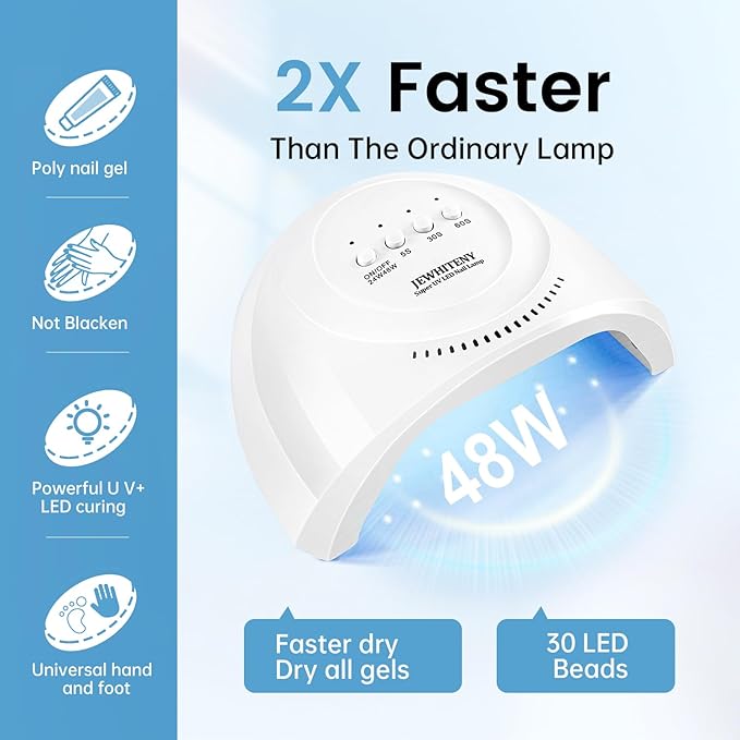 JEWHITENY Poly Nail Gel Kit 14 Colors Purple Nude Grey Black Blue Glitter Tones Starter Kit with UV Lamp Matte & Glossy Top & Base Coat All-in-One Designs DIY At Home-VivaGrace Women