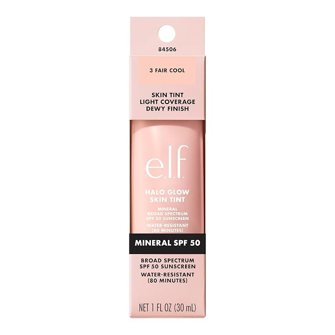 e.l.f. Halo Glow Skin Tint SPF 50, Tinted Moisturizer For Light, Buildable Coverage, Creates A Natural Glow, Vegan & Cruelty-Free, 3 Fair Cool-VivaGrace Women