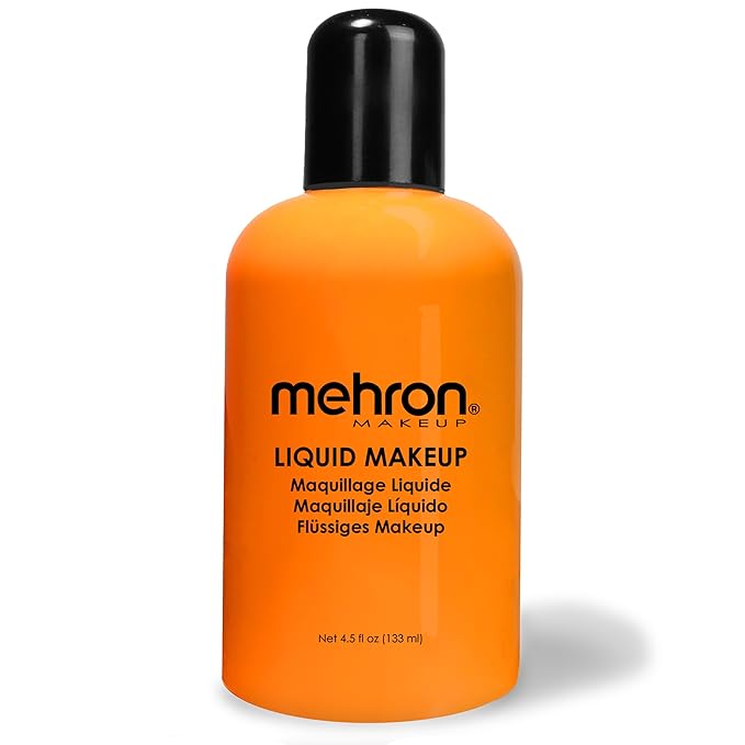 Mehron Makeup Liquid Makeup | Face Paint and Body Paint Perfect for Halloween, Cosplay I Air Brush Compatible 4.5 oz (133 ml) (Orange)-VivaGrace Women