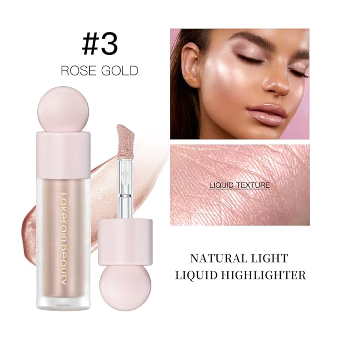 UNYOKE Liquid Highlighter, Highlighter makeup Stick，Makeup Highlighter Face Illuminator, Beauty Glow Highlight Body Shimmer, Waterproof Smooth Cream Highlighter, Longlasting Liquid Highlighter, Body Highlighter.-03#-VivaGrace Women