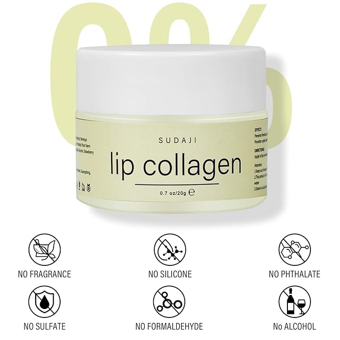 Lip Collagen + Peptide Complex, Collagen Lip Balm with Vitamins E, A -Lip Butter to Nourish & Hydrate Dry Cracked Lips, Moisturizing Lip Mask Overnight, Gentle exfoliating Lip Butter Balm-VivaGrace Women