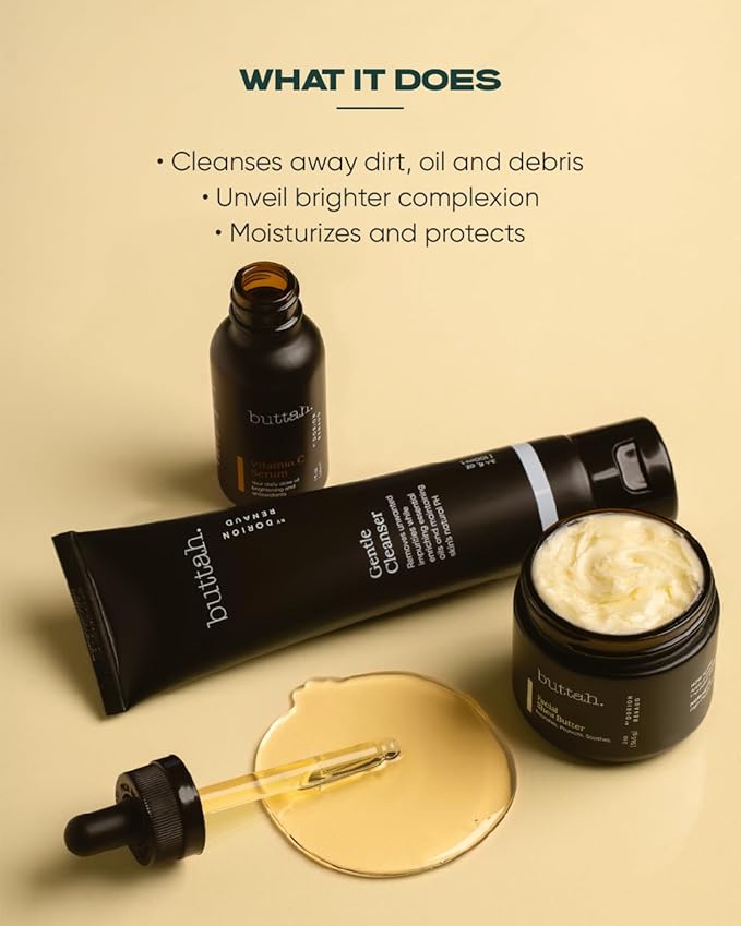 Buttah Skin by Dorion Renaud Complete Melanin-Rich Skin Care Kit | Shea Butter, Vitamin C Serum, Facial Cleanser | Organic & Natural | Black-Owned-VivaGrace Women