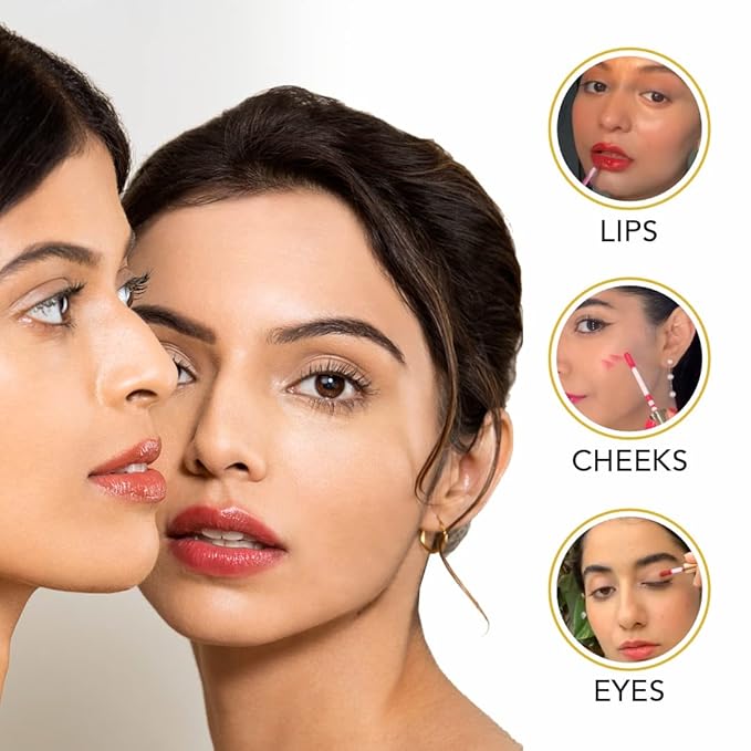 Oh-So-Luxe Liquid Tinted Lip Balm, Hydrating & Nourishing Tinted Lip Oil for dry dark lips, results in Soft & Glowing Lips, Moisturizing, Non-Sticky Berry Red Shade - 0.10 Fl Oz - RAS LUXURY OILS-VivaGrace Women