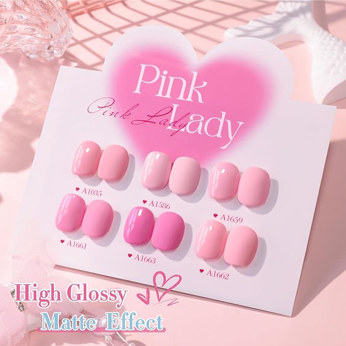 Double Rhythm 6 Pcs 15 ML Gel Polish Set Same Color Same Bottle Soak Off Gel Polish Kit Nail Art Manicure Salon DIY at Home for Women (Neutral Skin Pink Nude Beige -T6-53)-VivaGrace Women