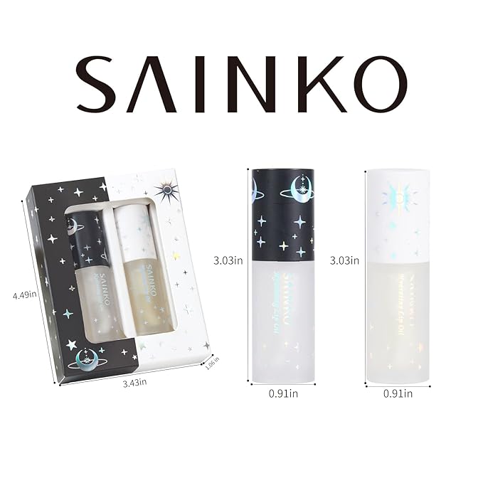 DAY&NIGHT LIP OIL SET, Natural Coconut Lip Plumper & Coffee Lip Care Serum,Hydrating Lip Plumper Gloss (3ml*2)-VivaGrace Women