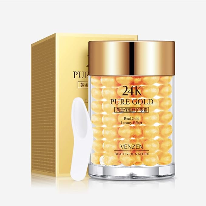 VENZEN Pure 24K Gold Eye Cream Real Luxury Effect Beauty Of Nature Nourishment Hydrating 30g-VivaGrace Women