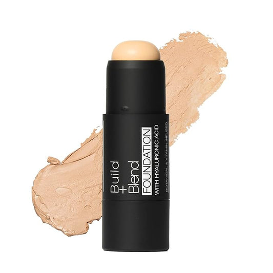 Palladio BUILD & BLEND Foundation Stick, Medium Coverage Buildable Contour Stick for Face, Ultra Blendable Creamy Formula for a Natural Shine Free Finish, 0.25 Ounce (Natural Ivory)-VivaGrace Women
