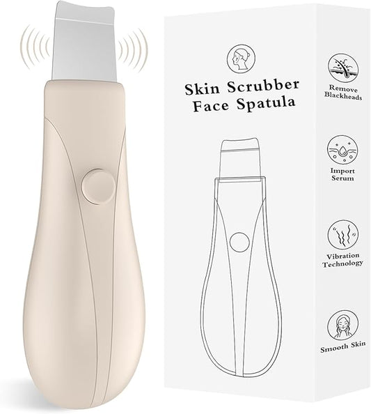 Skin Scrubber Face Spatula Skin Spatula Pore Cleaner Blackhead Remover Tools for Facial Deep Cleansing Skin Care Tool for Men and Women (Beige)-VivaGrace Women