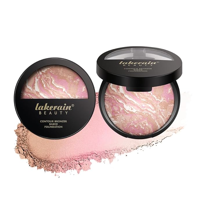 Baked Foundation, Coror Correcting Baked Foundation,Buildable Coverage, Lightweight Powder Foundation, Creates a Perfect Canvas and a Natural Semi-Matte Finish(01# Porcelain)-VivaGrace Women