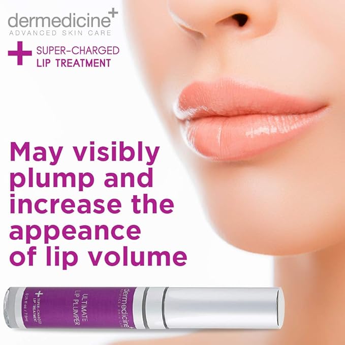 Ultimate Lip Plumper Super-Charged Lip Treatment w/Peptides, Vitamin E & Hyaluronic Spheres | May Enhances and Boost Lips for a Plumper Appearance 0.25 fl oz / 7.5ml-VivaGrace Women