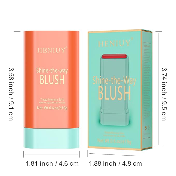 Orange Blush, Multi-Use Blush Stick, Cream Blush for Cheeks, Long Lasting and Waterproof, Natural-Looking Stick Blush for All Skin, Makeup Blush, Coral Orange-VivaGrace Women