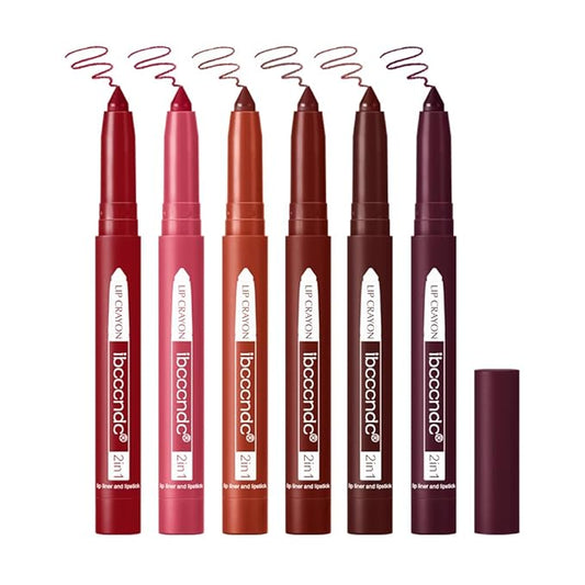 ibcccndc 6PCS Lip Liner and Lipstick Set - High Pigmented Creamy Matte Lip Liner Pencil Set for Girls and Women, Lip Makeup Gift Sets - Waterproof Formula (B)-VivaGrace Women