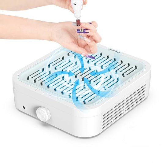LIONVISON Nail Dust Collector For Salons: Manicure Pedicure Tool for Beginners DIY Nail Tech - Reusable Filter Fan Dust Suction Machine For Home-VivaGrace Women