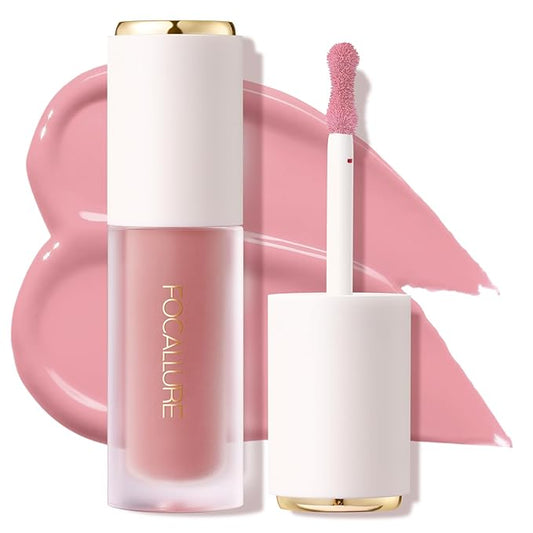FOCALLURE Silky Cream Liquid Blush,Leaving a Matte Dewy Makeup Look,Easy to Apply and Create a Natural Flush,Long Lasting and Lightweight Cheek Blush Face Makeup,BABY DOLL-VivaGrace Women