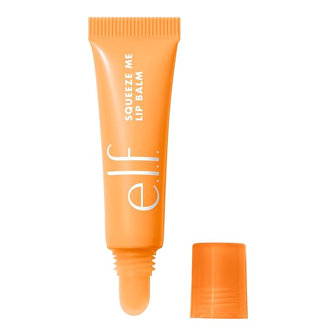 e.l.f. Squeeze Me Lip Balm, Moisturizing Lip Balm For A Sheer Tint Of Color, Infused With Hyaluronic Acid, Vegan & Cruelty-free, Peach-VivaGrace Women