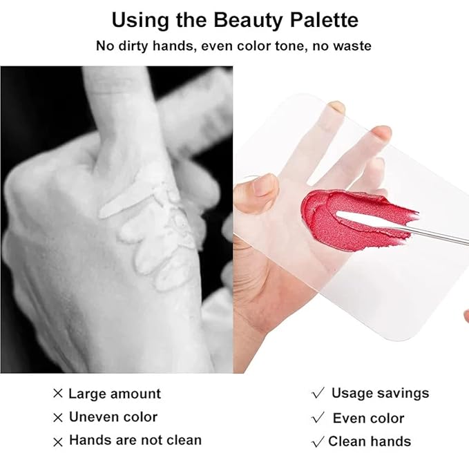 Acrylic Cosmetic Makeup Palette, 2 Pack Makeup Mixing Palette, Foundation Palette with Spatula Tool for Nail Art Eye Shadow Eyelash Makeup Professional Pigment Blending-VivaGrace Women