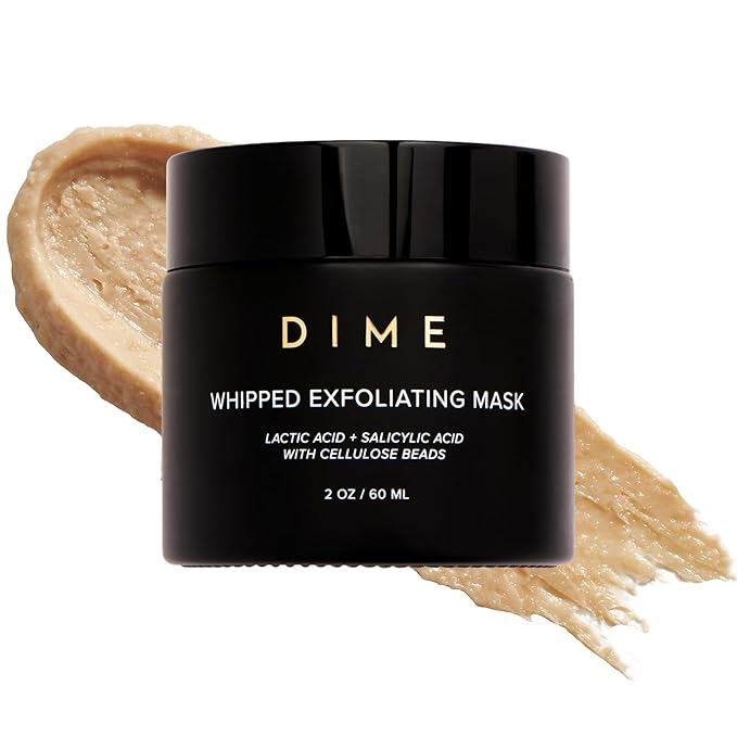 DIME Beauty Whipped Exfoliating Mask, Face Scrub and Cleanser, Lactic Acid and Salicylic Acid Scrub, 2 oz / 60 ml-VivaGrace Women