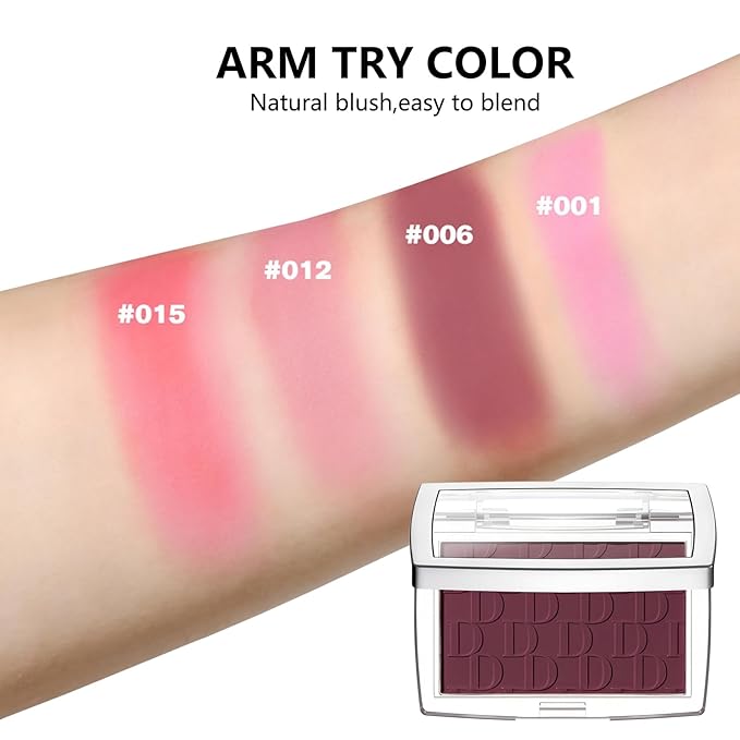 Embossed Blush, Palette Pink Dark Powder Blush Palette-VivaGrace Women