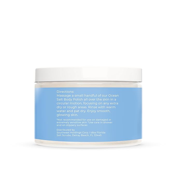 Sea Salt Body Scrub by Florida Suncare - Ocean Salt Body Polish Infused with Marine Algae - Exfoliating Face and Body Scrub - Facial Scrub Exfoliator to Tackle Acne and Scars (Coconut, 12.1 oz)-VivaGrace Women