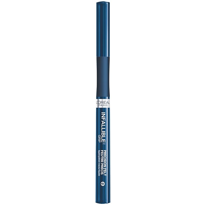 L'Oreal Paris Cosmetics Paris Makeup Infallible Grip Precision Felt Eyeliner, Smudge Resistant, Long Lasting Waterproof Eyeliner, Blue, Blue, 0.03 fl oz
