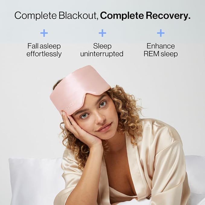 Dore & Rose Deep Sleep Mask Light Blocking, 23 Momme Mulberry Silk Eye Mask, Ultra Soft, Adjustable - Travel Sleeping Mask for Men & Women - Pink-VivaGrace Women