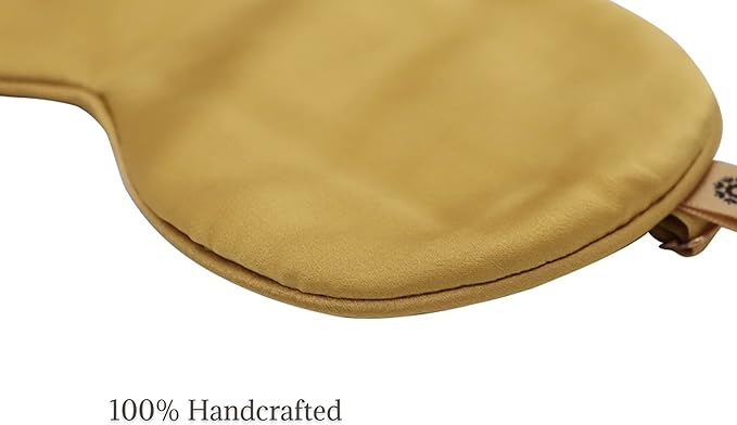 Premium Handcrafted 25 Momme Mulberry Silk Eye Mask for Sleeping (Golden Honey)-VivaGrace Women