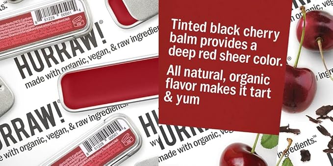 Hurraw! Black Cherry Tinted, Unscented, Moon Night Treatment Lip Balm Slim Slider Tins, 3 Pack Bundle: Organic, Certified Vegan and Cruelty Free All Natural. Bee, Shea, Soy & Palm Free. Made in USA-VivaGrace Women