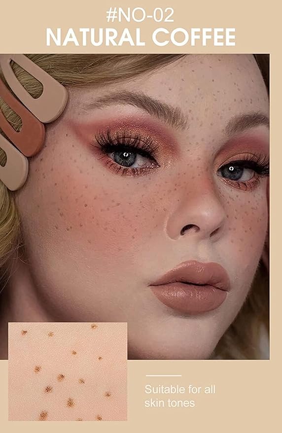 AKARY Freckle Pen Professional Lifelike Face Concealer Point Out Natural Waterproof Longlasting Soft Artificial Freckles Fine Makeup Freckle Pen Life Face Decoration (#02 Natural coffee)-VivaGrace Women