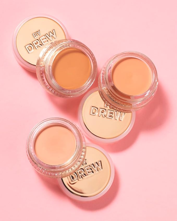 FLOWER Beauty By Drew Barrymore Chill Out Smoothing Color Correcting Cream - Conceals + Brightens Dark Circles - Hydrates + Moisturizes Skin - Makeup Infused With Vitamin E + Jojoba (Medium Peach)-VivaGrace Women