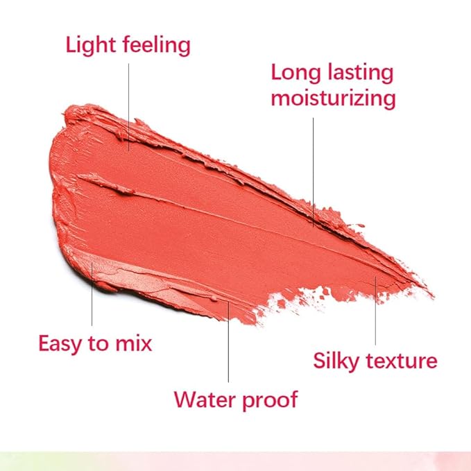Blush Rare Beauty Liquid Blush Cream Blush Stick For Cheeks Natural Blendable Powder Blusher Stick On The Go Blush Brushes For Makeup Cheeks,Natural Waterproof, Long Lasting (orange)-VivaGrace Women