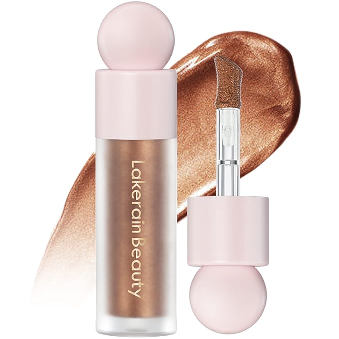 Erinde Liquid Highlighter Makeup, Face Highlighter Bronzer Makeup Stick, Natural Glossy Finish, Lightweight Blendable Silky Smooth Cream Face Illuminator Makeup, Cruelty-free, 04# CANDLELIGHT-VivaGrace Women