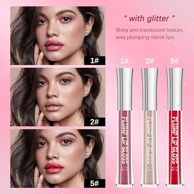 ibcccndc Lip Plumper Plumping Lip Gloss Hydrating Nourishing Lip Oil Red Liquid Lipstick Lip Care Products Mineral Oil Clear Lipgloss (1)-VivaGrace Women