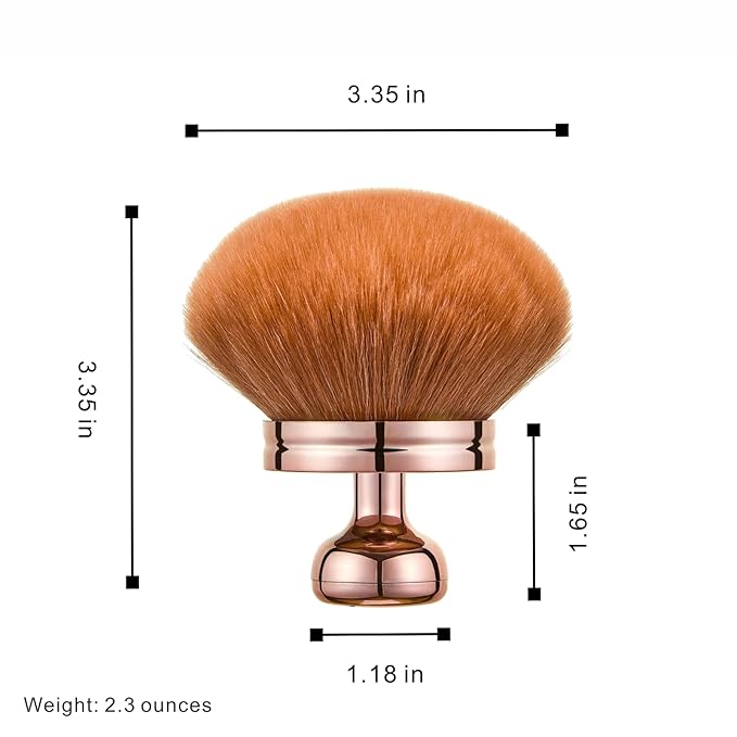 Extra Large Kabuki Brush Set for Body and Face, for blush, loose powder manicure multi-functional and tanning, Gift for women with Velvet Bag(RoseGold 2pcs)-VivaGrace Women