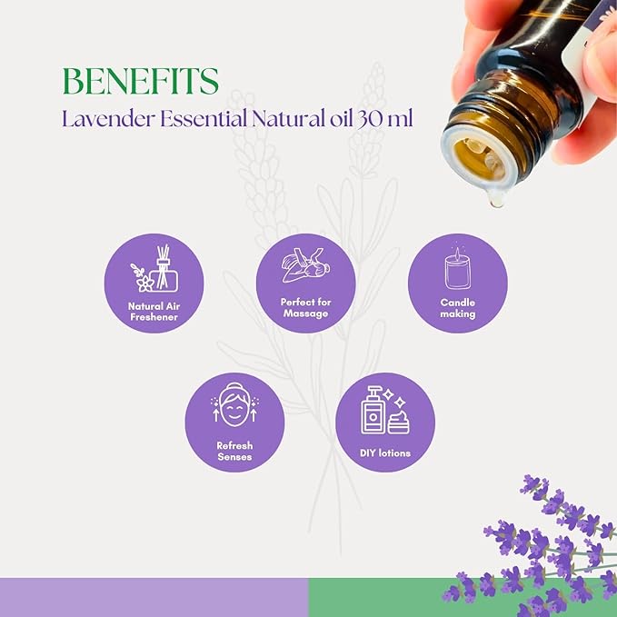 Roots & Above Pure Natural Lavender Essential Oil 1.01 oz/30ml for Diffuser, Skin, Hair, Self-Care, Soap & Candle Making Scent Fragrance-VivaGrace Women