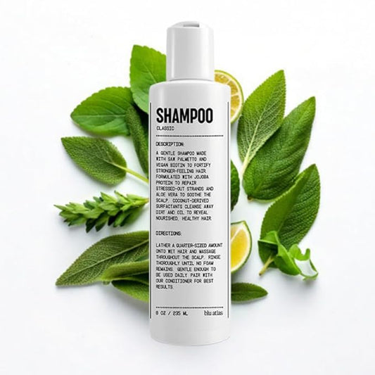 Blu Atlas Men's Natural Shampoo – Organic, Sulfate-Free, Paraben-Free – Deep Cleansing & Hydrating – Classic Scent (Bergamot, Sage, Patchouli) – Made in America– 8 oz-VivaGrace Women