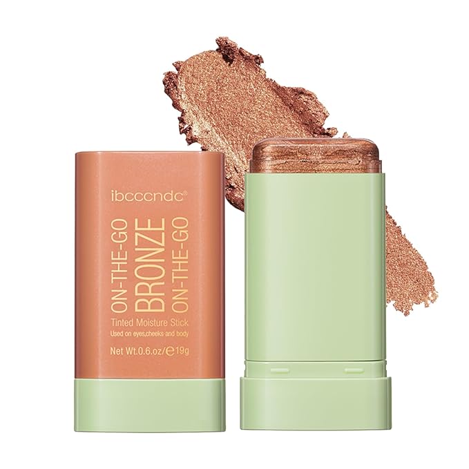 Cream Contour Stick,Multi-Use On The Go Bronzer Stick,Long-lasting Highlight Stick,Glow Bronzer Stick for Face,Lightweight and Blendable Contour Stick for Women (03# Rich Glow)-VivaGrace Women