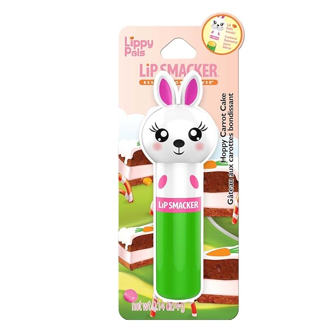 Lip Smacker Lippy Pals Bunny Rabbit, Flavored Moisturizing & Smoothing Soft Shine Lip Balm, Hydrating & Protecting Fun Tasty Flavors, Cruelty-Free & Vegan - Hoppy Carrot Cake-VivaGrace Women